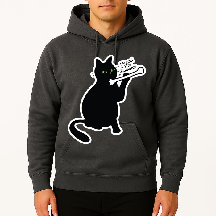 Black Cat I Found This Humerus Funny Hoodie