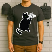 Black Cat I Found This Humerus Funny T-Shirt