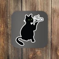 Black Cat I Found This Humerus Funny Coaster