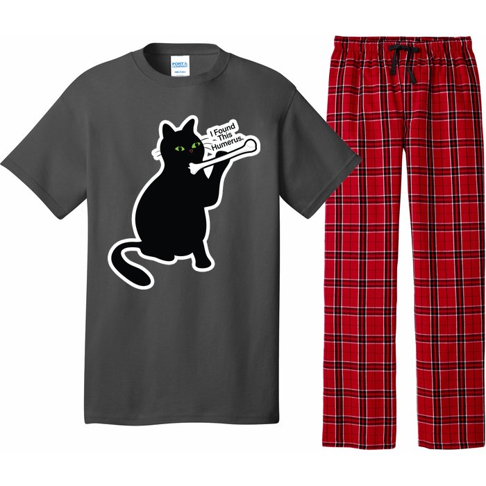 Black Cat I Found This Humerus Funny Pajama Set