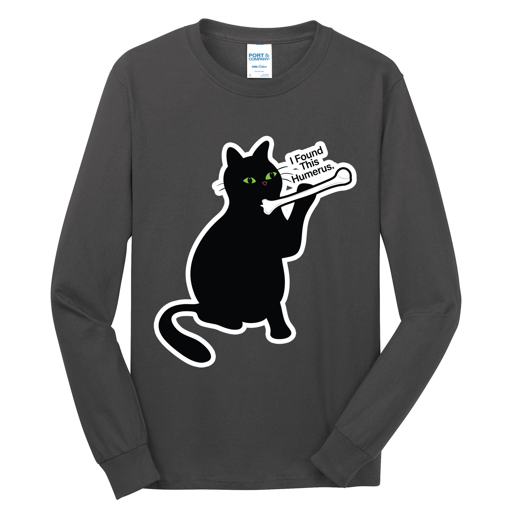 Black Cat I Found This Humerus Funny Tall Long Sleeve T-Shirt