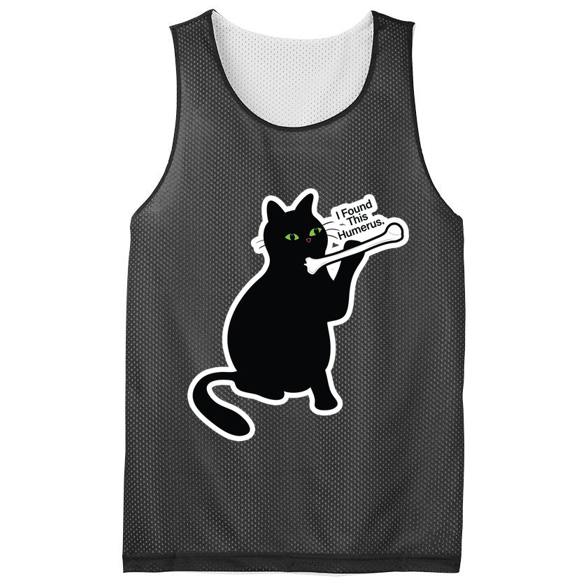Black Cat I Found This Humerus Funny Mesh Reversible Basketball Jersey Tank