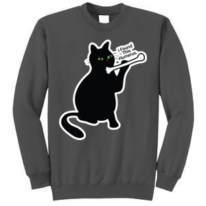 Black Cat I Found This Humerus Funny Tall Sweatshirt