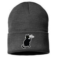 Black Cat I Found This Humerus Funny Sustainable Knit Beanie