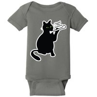 Black Cat I Found This Humerus Funny Baby Bodysuit