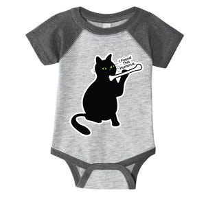 Black Cat I Found This Humerus Funny Infant Baby Jersey Bodysuit