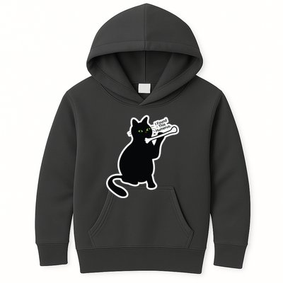 Black Cat I Found This Humerus Funny Kids Hoodie