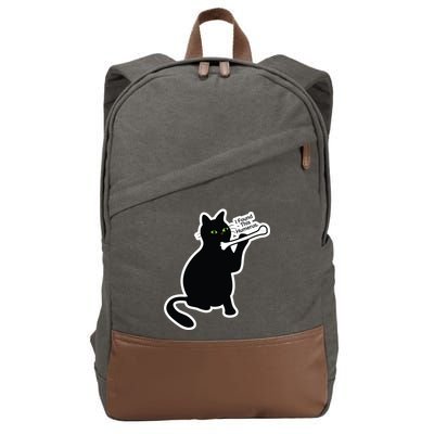 Black Cat I Found This Humerus Funny Cotton Canvas Backpack