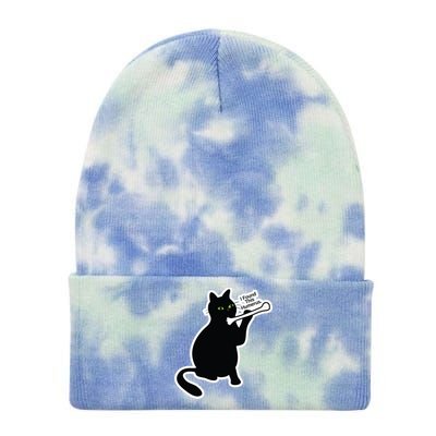 Black Cat I Found This Humerus Funny Tie Dye 12in Knit Beanie