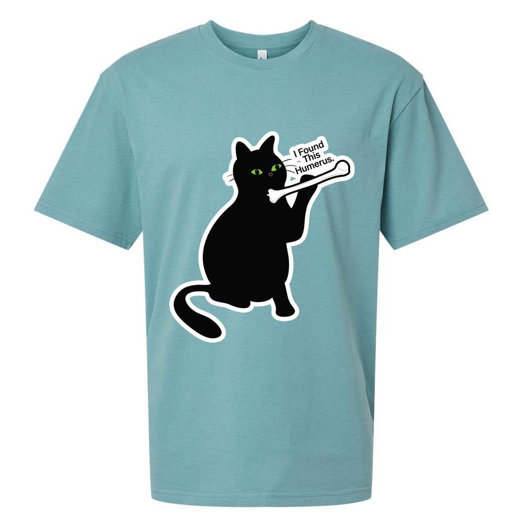 Black Cat I Found This Humerus Funny Sueded Cloud Jersey T-Shirt