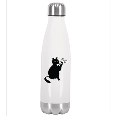 Black Cat I Found This Humerus Funny Stainless Steel Insulated Water Bottle