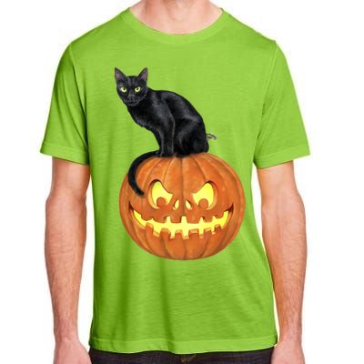 Black Cat Jack O' Lantern Pumpkin Adult ChromaSoft Performance T-Shirt