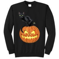 Black Cat Jack O' Lantern Pumpkin Sweatshirt