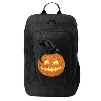 Black Cat Jack O' Lantern Pumpkin City Backpack