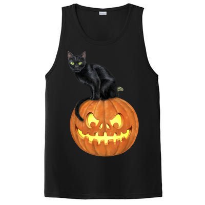 Black Cat Jack O' Lantern Pumpkin PosiCharge Competitor Tank