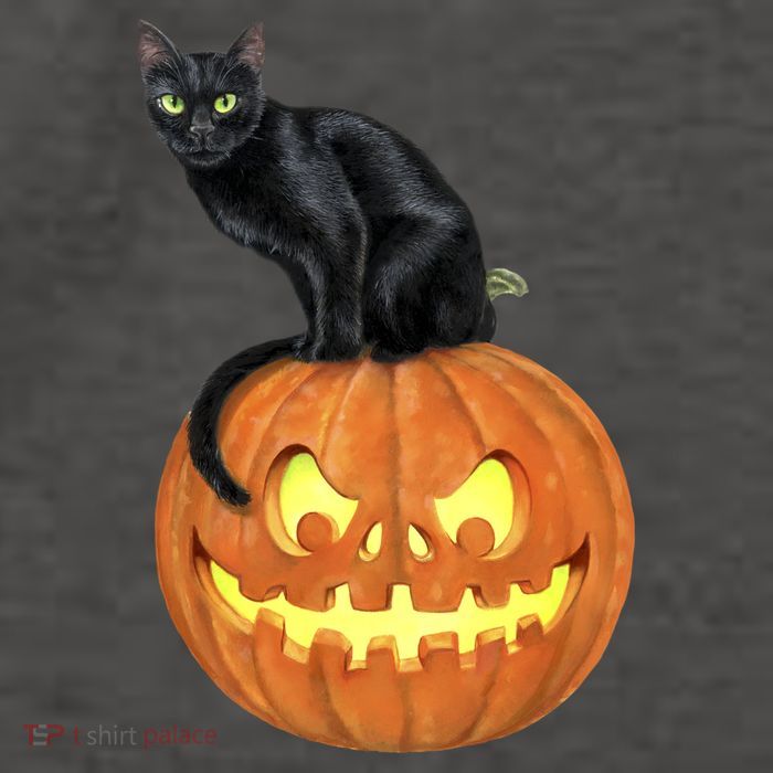 Black Cat Jack O' Lantern Pumpkin Vector Backpack