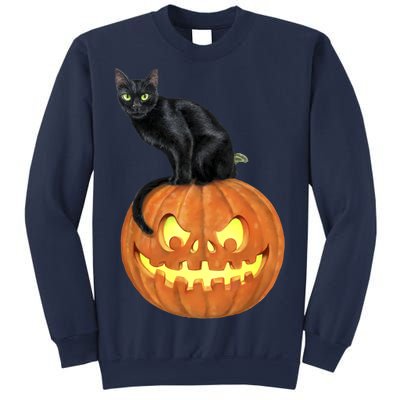 Black Cat Jack O' Lantern Pumpkin Sweatshirt