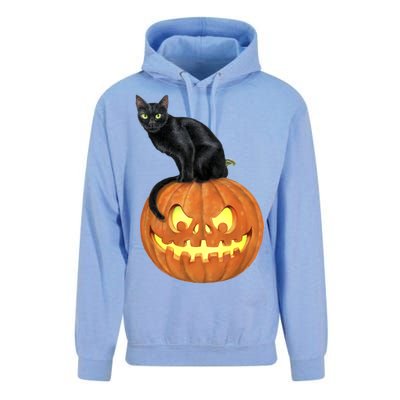 Black Cat Jack O' Lantern Pumpkin Unisex Surf Hoodie