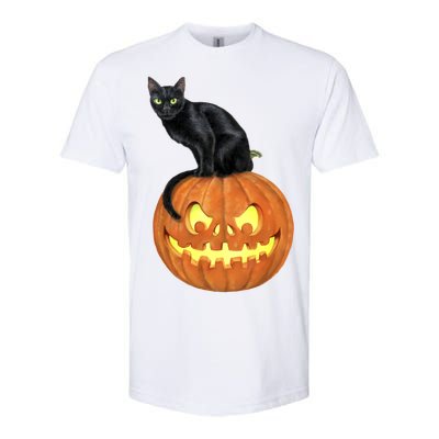 Black Cat Jack O' Lantern Pumpkin Softstyle CVC T-Shirt