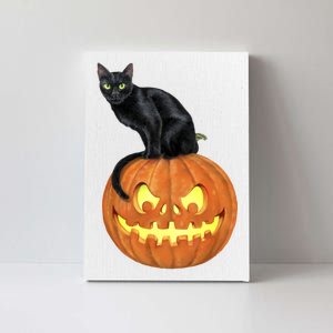 Black Cat Jack O' Lantern Pumpkin Canvas