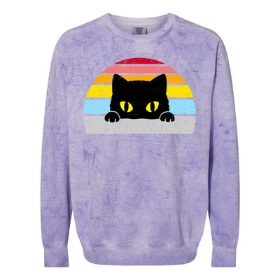 Black Cat Peaking Vintage Colorblast Crewneck Sweatshirt