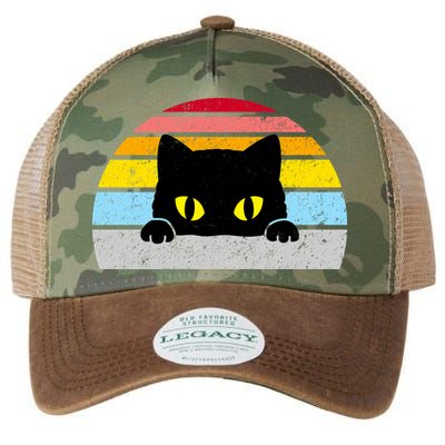 Black Cat Peaking Vintage Legacy Tie Dye Trucker Hat