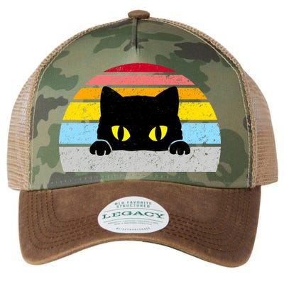 Black Cat Peaking Vintage Legacy Tie Dye Trucker Hat