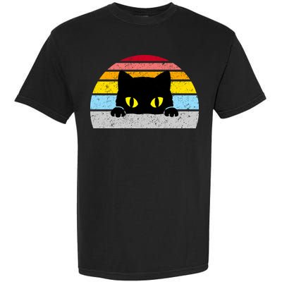 Black Cat Peaking Vintage Garment-Dyed Heavyweight T-Shirt