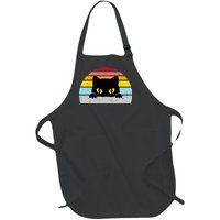 Black Cat Peaking Vintage Full-Length Apron With Pockets