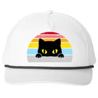 Black Cat Peaking Vintage Snapback Five-Panel Rope Hat