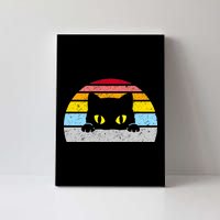 Black Cat Peaking Vintage Canvas