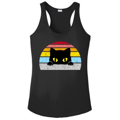 Black Cat Peaking Vintage Ladies PosiCharge Competitor Racerback Tank