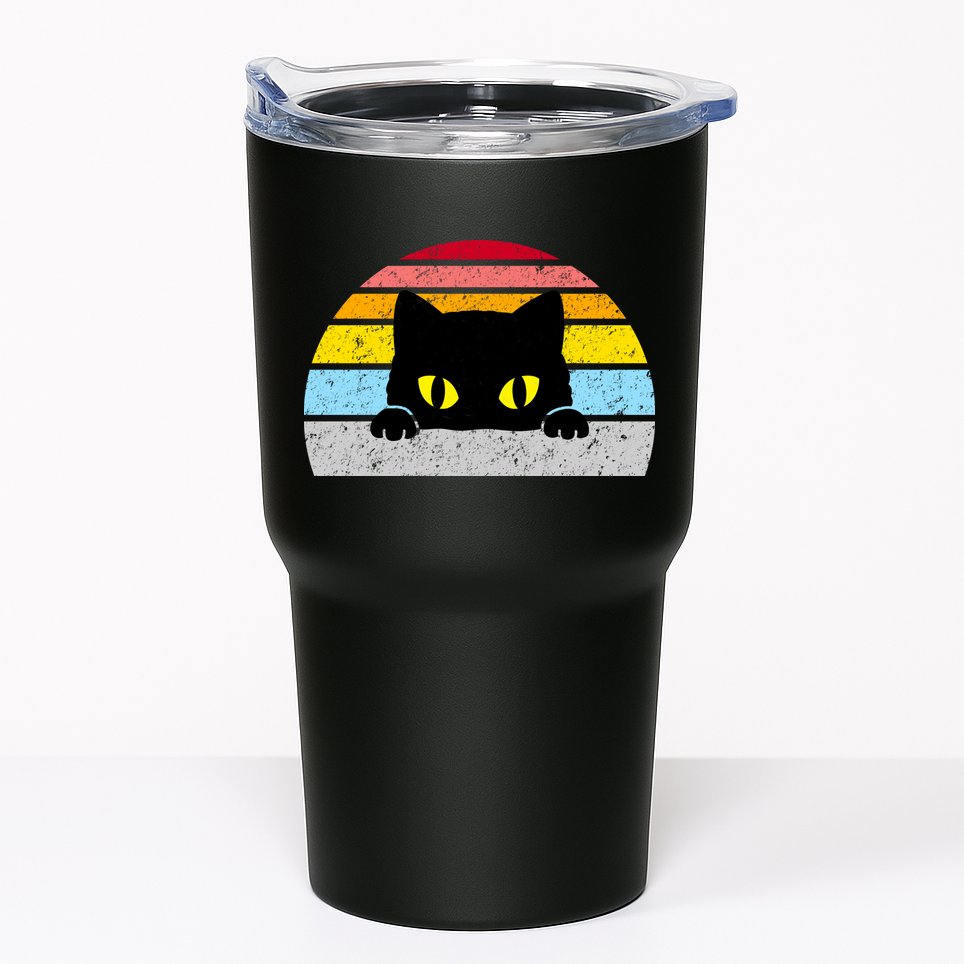 Black Cat Peaking Vintage Tumbler