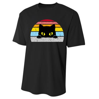 Black Cat Peaking Vintage Performance Sprint T-Shirt