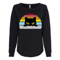 Black Cat Peaking Vintage Womens California Wash Sweatshirt