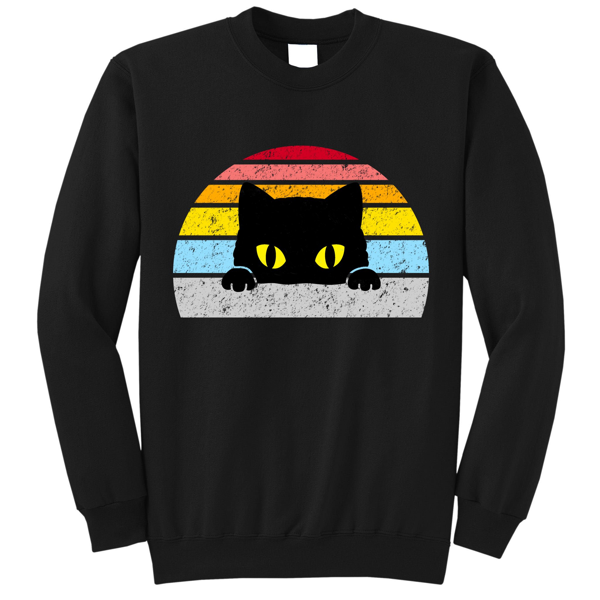 Black Cat Peaking Vintage Tall Sweatshirt
