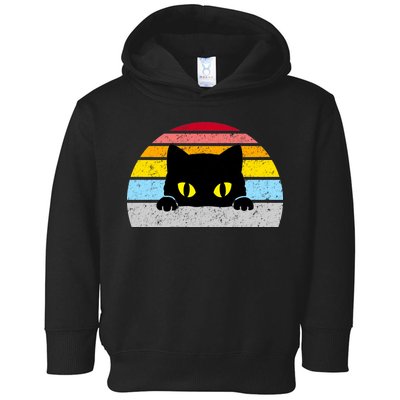 Black Cat Peaking Vintage Toddler Hoodie