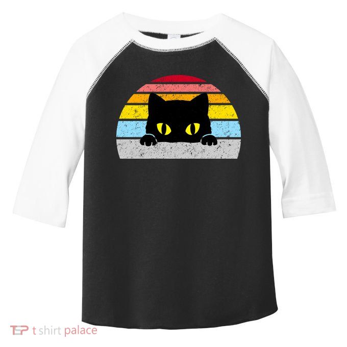 Black Cat Peaking Vintage Toddler Fine Jersey T-Shirt