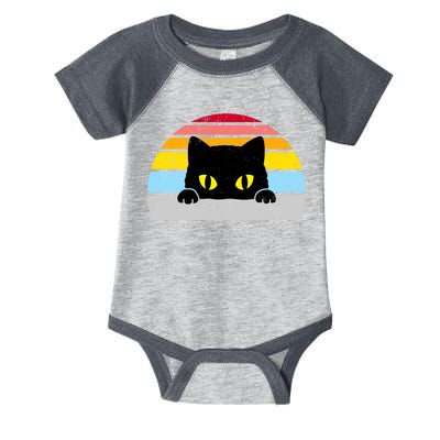 Black Cat Peaking Vintage Infant Baby Jersey Bodysuit