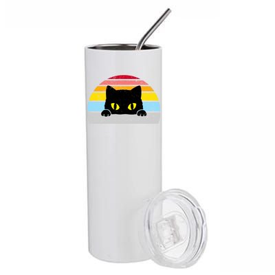 Black Cat Peaking Vintage Stainless Steel Tumbler