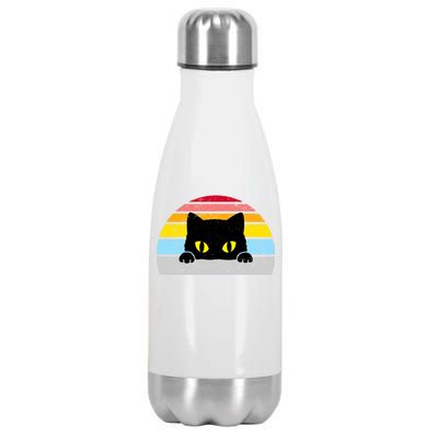 Black Cat Peaking Vintage Stainless Steel Insulated Water Bottle