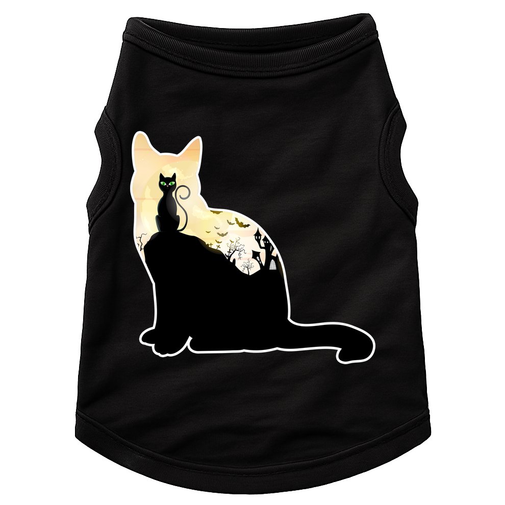 Black Cat Spooky Town Doggie Tank