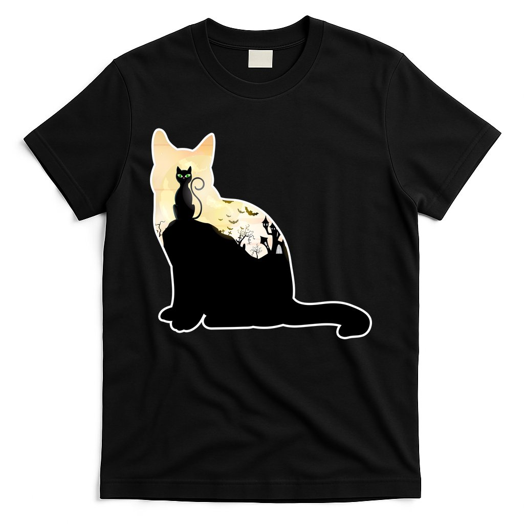 Black Cat Spooky Town T-Shirt