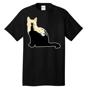 Black Cat Spooky Town Tall T-Shirt