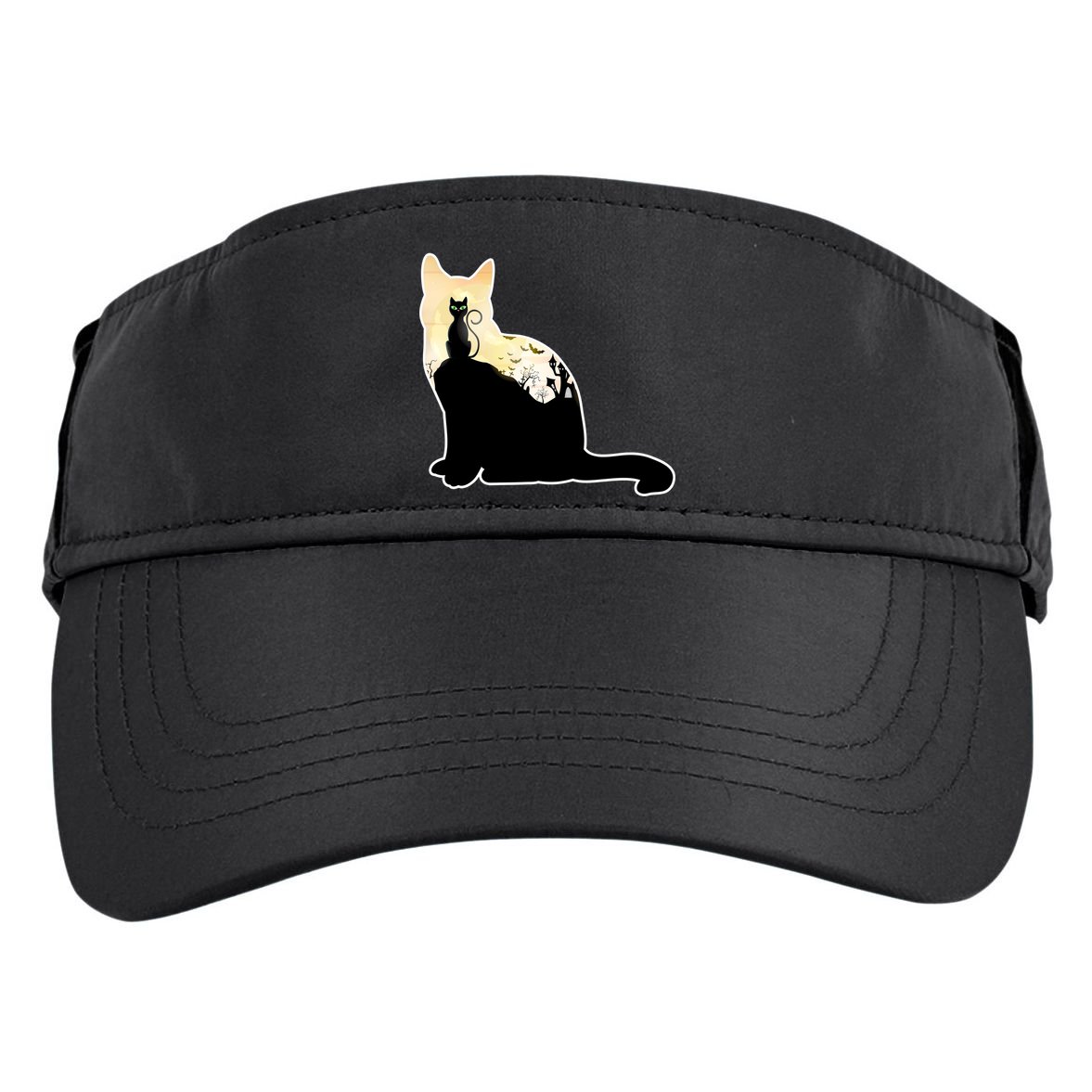 Black Cat Spooky Town Adult Drive Performance Visor