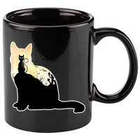Black Cat Spooky Town 11oz C Handle Ceramic Mug