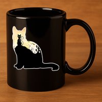 Black Cat Spooky Town 11oz C Handle Ceramic Mug