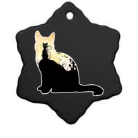 Black Cat Spooky Town Ceramic Star Ornament