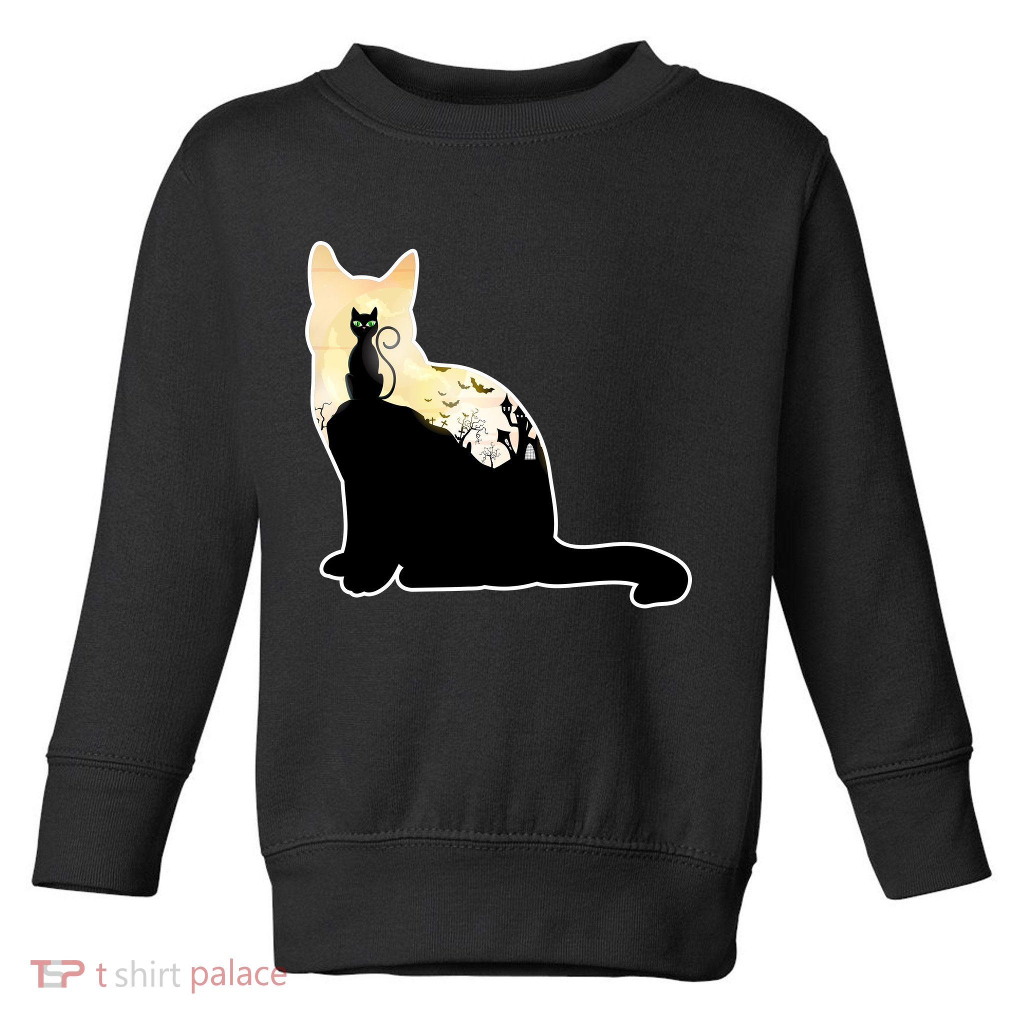 Black Cat Spooky Town Toddler Sweatshirt