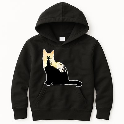 Black Cat Spooky Town Kids Hoodie